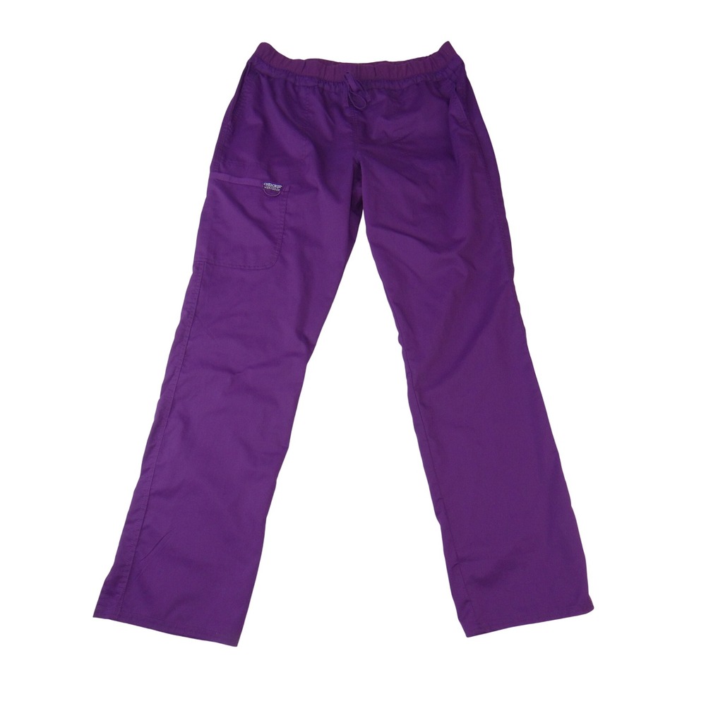 Cherokee Authentic Workwear Purple Scrub Pants Tall Womens L WW105T‎ Eggplant